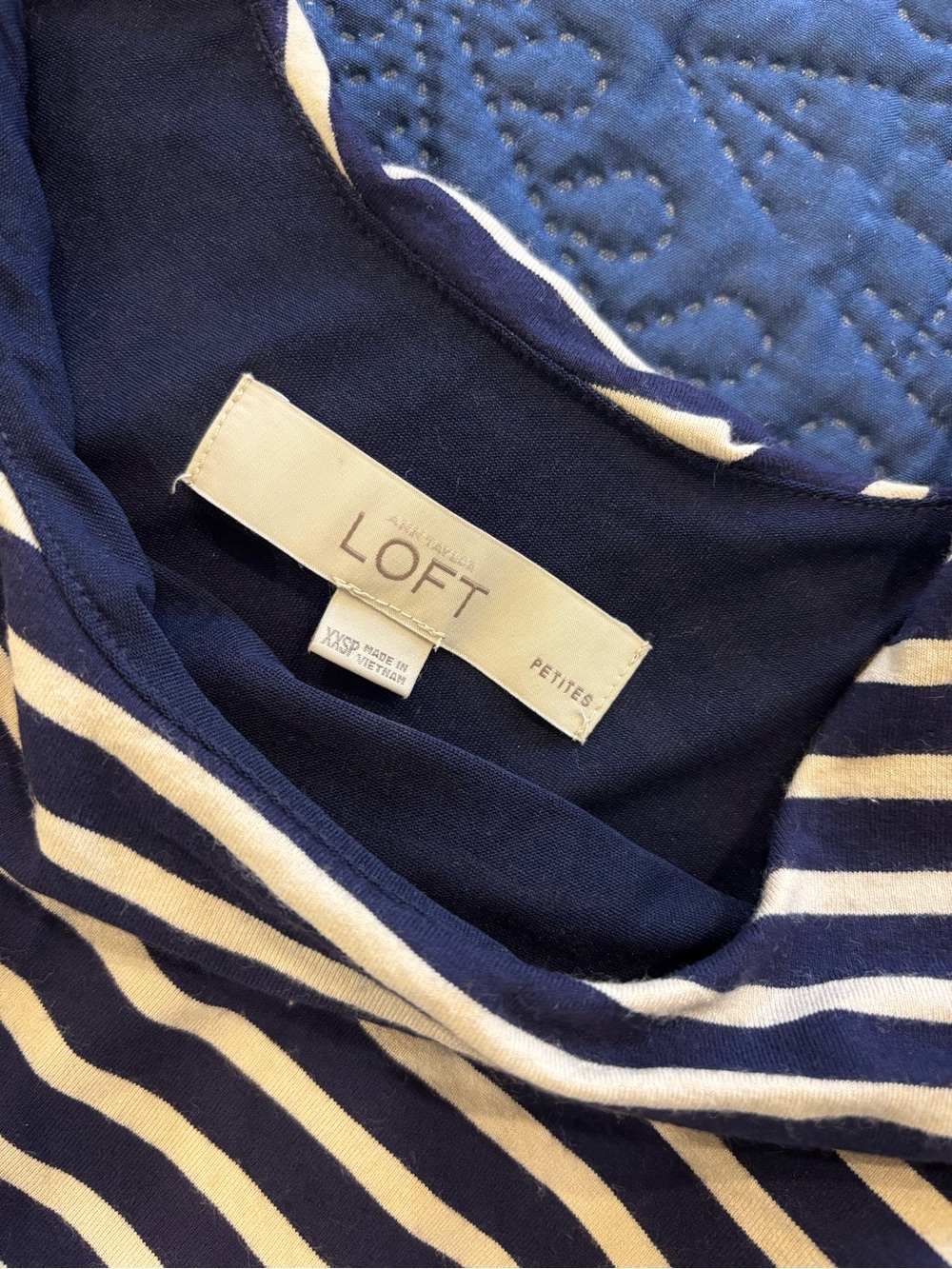 LOFT Navy and White Striped Long Sleeve Kids Top